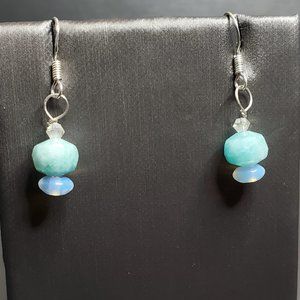 Handcrafted Genuine Apatite, Moonstone, Swarovski crystal & .925 Sterling Silver